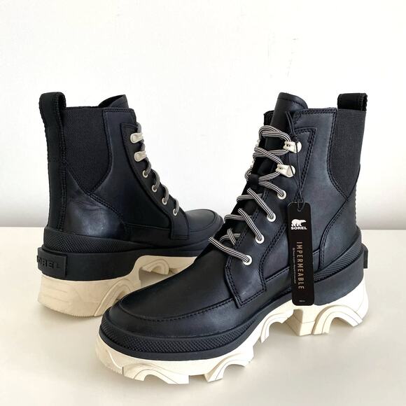 New SOREL Brex Lace Leather Boots Waterproof Size 6.5 - Picture 3 of 12